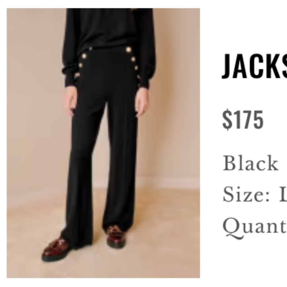 Sezane Jackson Trousers Black Size L Merino Wool